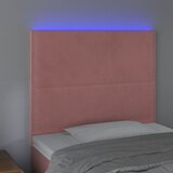  LED uzglavlje ružičasto 100x5x118/128 cm baršunasto | shoptok.hr