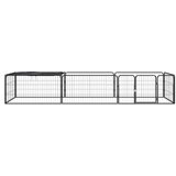  Pasja ograda z 8 paneli črna 100x50 cm prašno barvano jeklo, (20799032) | Shoptok.si