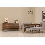 Hanah home vina bench 04 0701 walnut grey (produžni trpezarijski sto, stolice i konzola (6 komada) Cene