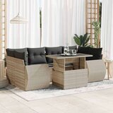 vidaXL 7-dijelni set vrtnih sofa svjetlosivi od poliratana | shoptok.hr