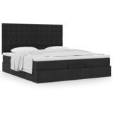  Otomanski krevet s madracem crni 180x200cm od tkanine | shoptok.hr