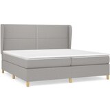  Box spring postelja z vzmetnico svetlo siva 200x200 cm blago, (20726637) | Shoptok.si