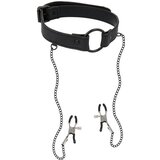 Fetish Submissive O Ring Gag & Nipple Clips Vegan Leather Cene