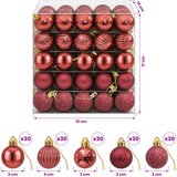  Set božićnih kuglica 150 kom. Vinska crvena 3 cm Polistiren | shoptok.hr