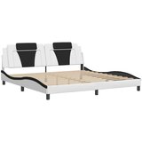 vidaXL Posteljni okvir z vzglavjem bel in črn 200x200 cm umetno usnje, (21112422) | Shoptok.si