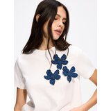 Reserved Majica kratkih rukava s cvjetnom aplikacijom - bijela | shoptok.hr