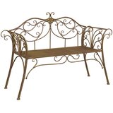  Vrtna klupa 2-Broj sjedala 130 x 47 x 90 cm Čelik Antikno smeđa | shoptok.hr