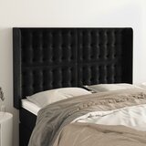  Uzglavlje s ušima crno 147x16x118/128 cm baršunasto | Eponuda.ba