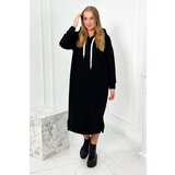 Kesi Long black dress with a hood Cene