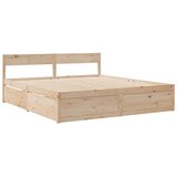 Krevet s ladicama i madracem 200 x 200 cm od masivne borovine | Eponuda.com