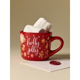 Sinsay Božićna keramička šalica s motivom medenjaka i natpisom „Holly Jolly“ | shoptok.hr