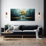  Moderan zidni dekor zlatni odsjaj u jezeru - premium art | ePonuda.com