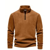 Dewberry 49143 Half Zipper Stand Collar Mens Fleece-CAMEL Cene
