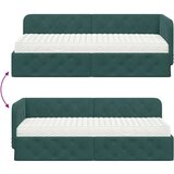 vidaXL kutni okvir kreveta s madracem tamnozelena 80 x 200 cm baršun | shoptok.hr