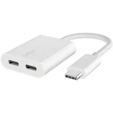 RockStar USB-C Audio- and Charge Adapter, white F7U081btWH