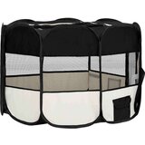 vidaXL Sklopiva ogradica za pse s torbom za nošenje crna 110x110x58 cm | shoptok.hr