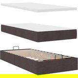 vidaXL Otomanski posteljni okvir z vzmetnicami rjav 180x200 cm blago | Shoptok.si