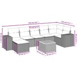  8-dijelni set vrtnih sofa od poliratana s jastucima sivi | shoptok.hr