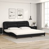  Krevet s madracem Hvar crni 200x200 cm od umjetne kože | shoptok.hr