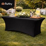 Ruhhy elastični stolnjak za banketni stol 180 × 75 cm, crni | shoptok.hr