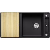 Blanco sudoper AXIA III XL 6 S-F InFino SILGRANIT daska drvo, s dalj.upr. - CRNA | shoptok.hr