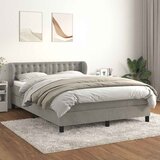  s oprugama i madracem svjetlosivi 140x190 cm baršunasti | shoptok.hr
