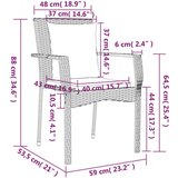  Vrtni stoli z blazinami 2 kosa poli ratan sive barve, (20668084) | Shoptok.si