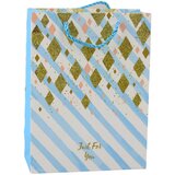  Paper Gift Bag Blue Pink Glitter 23 x 18 x 10.5 cm | Shoptok.si