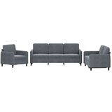 Maison Chic Sedežna garnitura - kavč 3-delna temno siv žamet, (21728368) | Shoptok.si