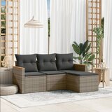 Maison Chic Seti vrtnega pohištva - Vrtna garnitura - Vrtni pohištvo set 4-delna z blazinami siv poli ratan, (21821019) | Shoptok.si