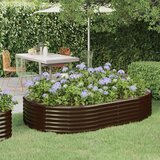  Povišena vrtna gredica od pocinčanog čelika 214x140x36 cm smeđi | shoptok.hr