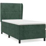 Box spring krevet s madracem tamnozeleni 100x200 cm baršunasti | shoptok.hr
