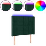  LED uzglavlje tamnozeleno 103x16x118/128 cm baršunasto | shoptok.hr