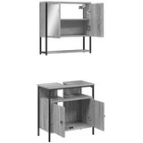  2-dijelni set kupaonskog namještaja siva boja hrasta drveni | shoptok.hr