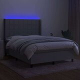  Krevet box spring s madracem LED svjetlosivi 140x200 cm tkanina | shoptok.hr