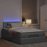 vidaXL Otomanska postelja z vzmetnico siv 120x200 cm blago Cene
