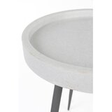 White Label Okrogla stranska mizica z marmorno mizno ploščo ø 33 cm Karrara – | Shoptok.si