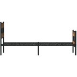 Metalni Kovinski posteljni okvir brez vzmetnice dimljen hrast 107x203cm | Shoptok.si