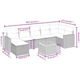  8-dijelni set vrtnih sofa od poliratana s jastucima sivi | shoptok.hr