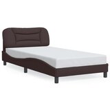  The Living Store Posteljni okvir z LED lučkami temno rjav 100x200 cm tkanina - Posteljni Okvir, (21450494) Cene