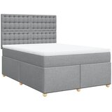  Krevet s oprugama i madracem svjetlosivi 140x190 cm od tkanine | shoptok.hr
