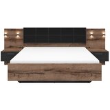 BRW KREVET KASSEL 160X200 - SAMOSTANSKI HRAST/ CRNI HRAST | shoptok.hr