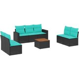  Vrtna garnitura - 8-dijelni set vrtnih sofa od poliratana s jastucima crni - Crna 1 | shoptok.hr
