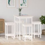 vidaXL barska garnitura 5-delna bela trdna borovina | Shoptok.si