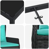  Vrtni set za objed s jastukom 9 pcs Crna Poli ratan | shoptok.hr