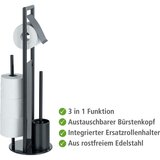 Wenko Crni držač za WC papir od nehrđajućeg čelika sa četkom Ravina – | shoptok.hr
