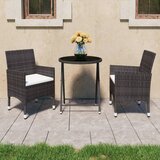  3-dijelni vrtni bistro set poliratan i kaljeno staklo smeđi | shoptok.hr
