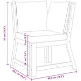  Modularna kutna sofa s krem jastucima masivno bagremovo drvo | shoptok.hr