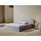 Micadoni Svijetlo sivi tapecirani bračni krevet s prostorom za odlaganje s podnicom 160x200 cm Elizabeth – | shoptok.hr
