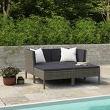 Maison Chic Seti vrtnega pohištva - Vrtna garnitura - Vrtni pohištvo set 4-delna z blazinami poli ratan siva, (21818166) | Shoptok.si